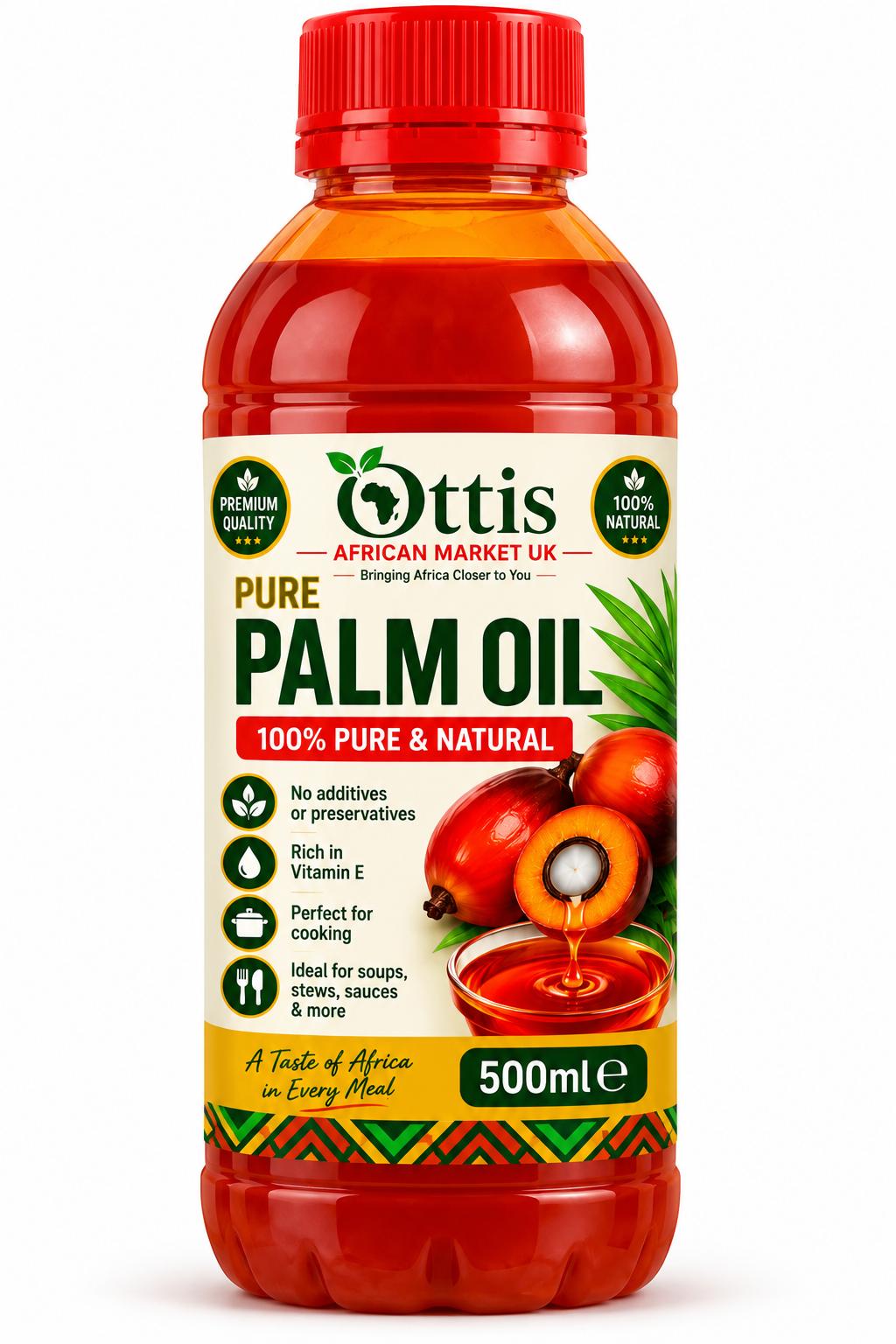 Ottis African Market UK Pure Palm Oil – 100% Natural Unrefined Red Palm Oil for Traditional African Cooking