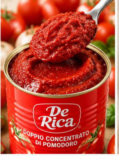 De Rica Doppio Concentrato di Pomodoro 28% Double Concentrated Tomato Paste 850g