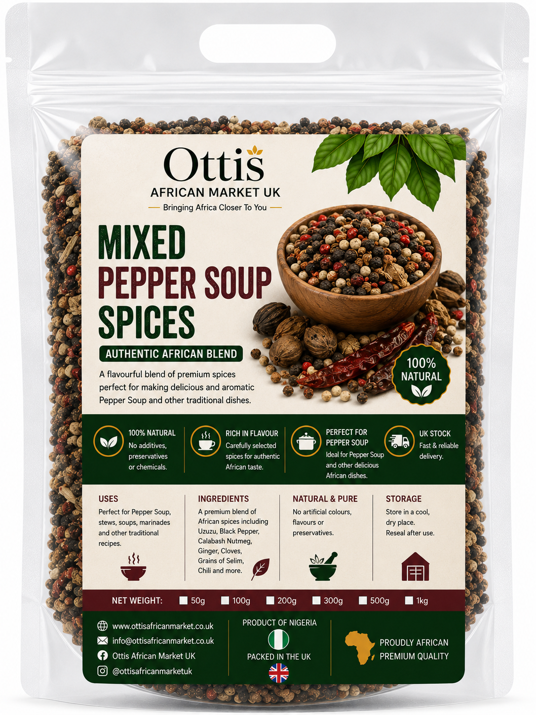 Mixed Pepper Soup Spice | Authentic Nigerian Pepper Soup Seasoning | Traditional African Spice Blend
