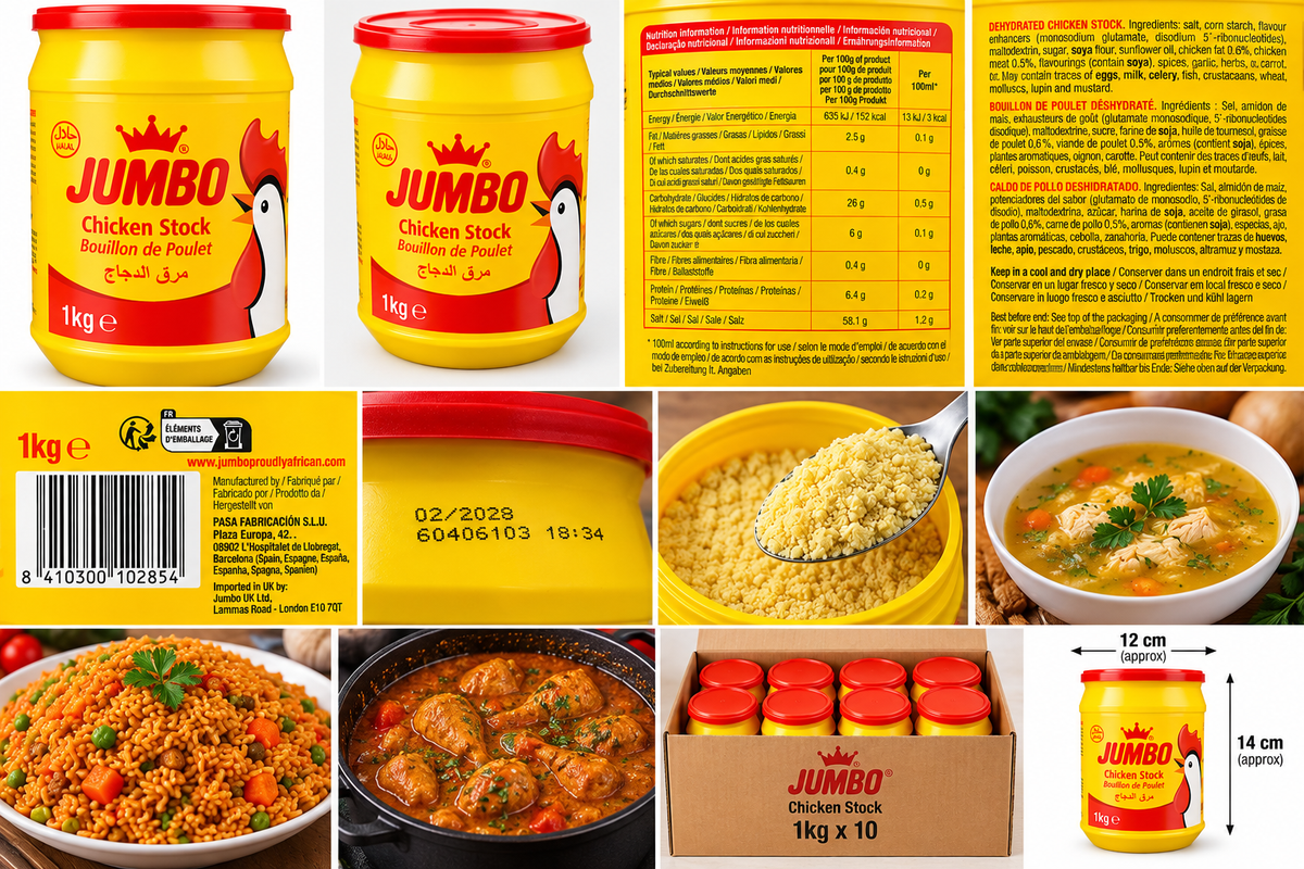 Jumbo Chicken Stock Powder 1kg Halal Chicken Bouillon African Cooking