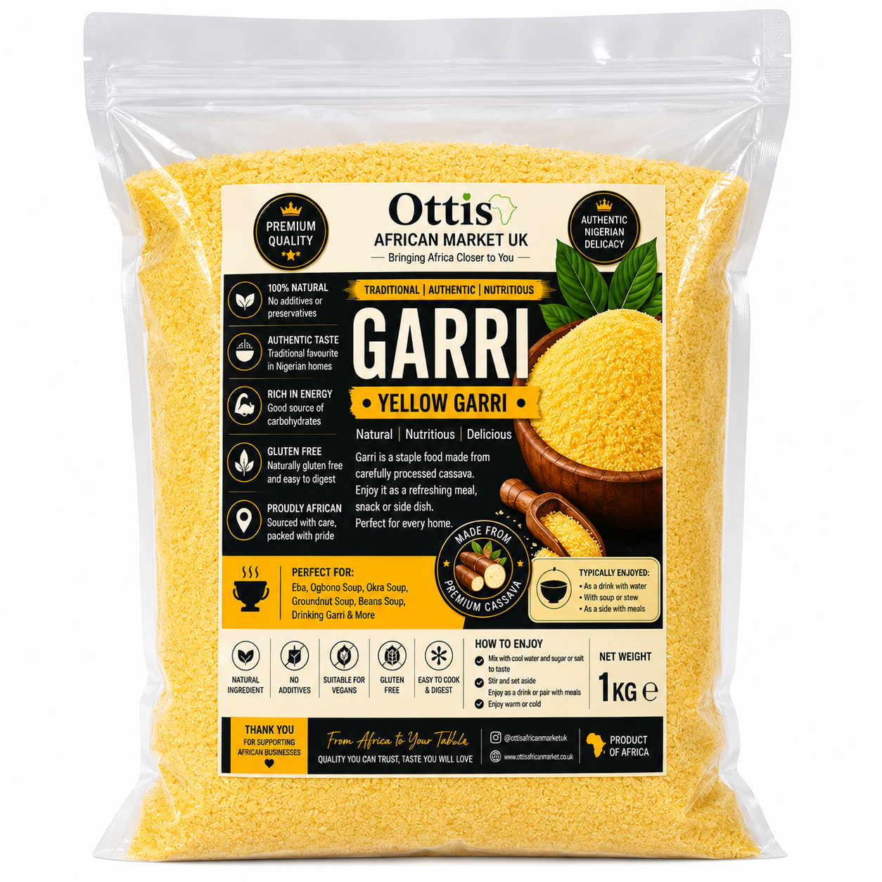 Ottis Yellow Garri Nigerian Cassava Granules African Food