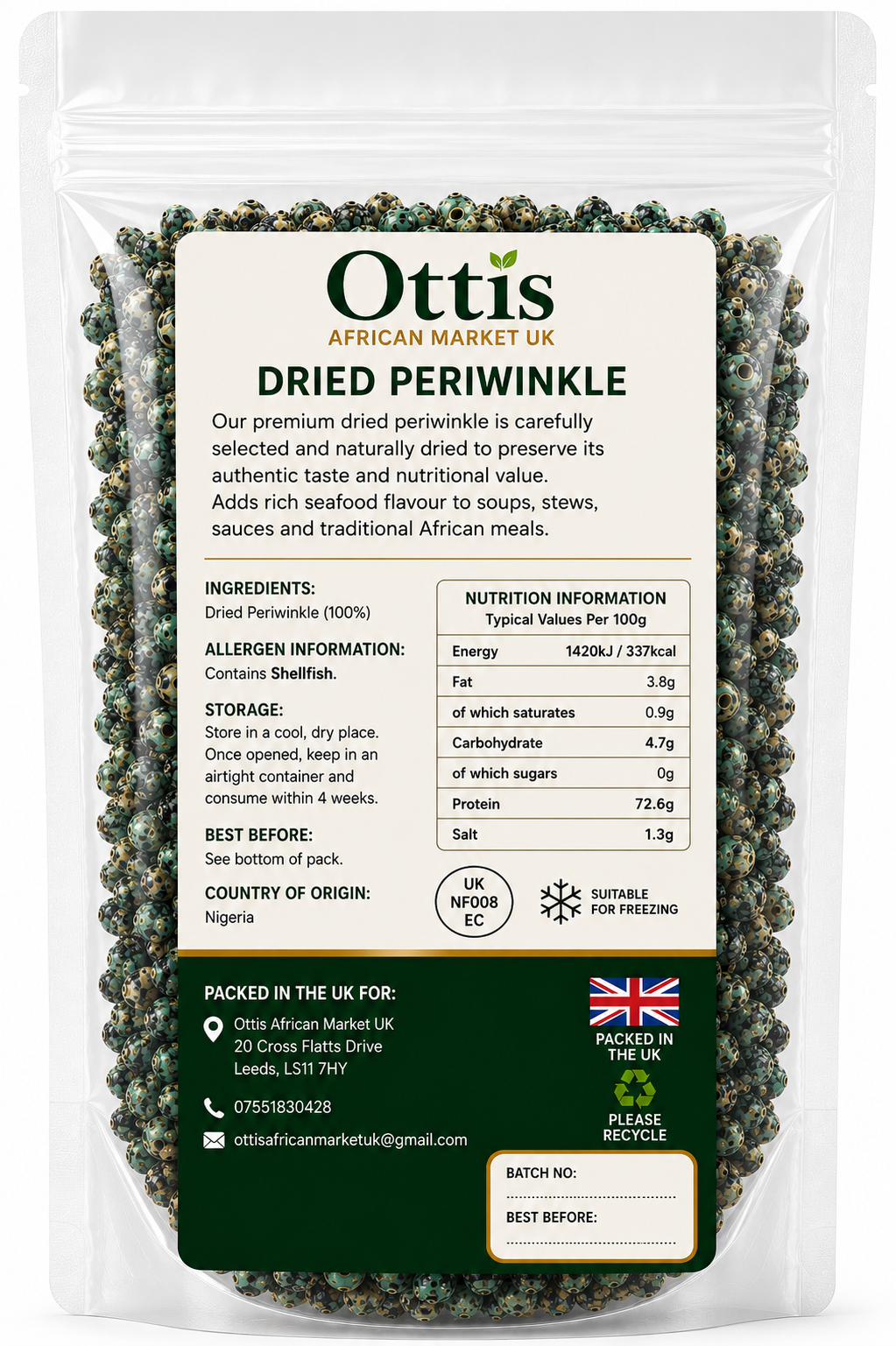 Dehydrated Periwinkle (Nkoro) | Premium Quality | Cleaned & Ready to Cook 100g