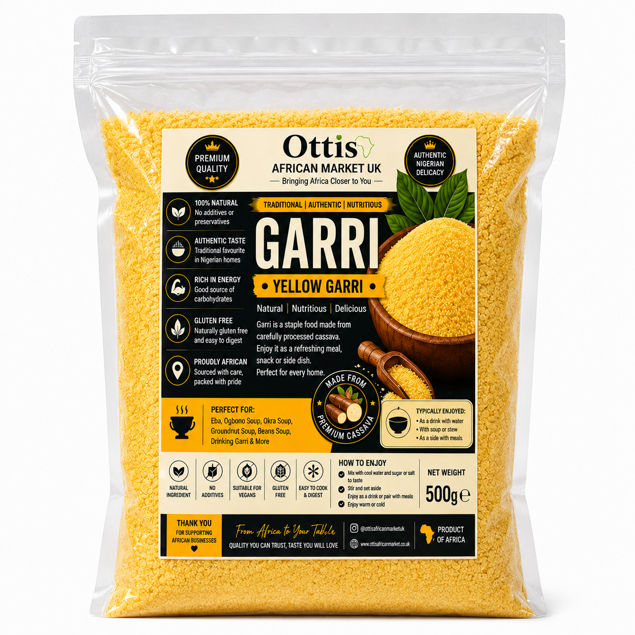Ottis Yellow Garri Nigerian Cassava Granules African Food