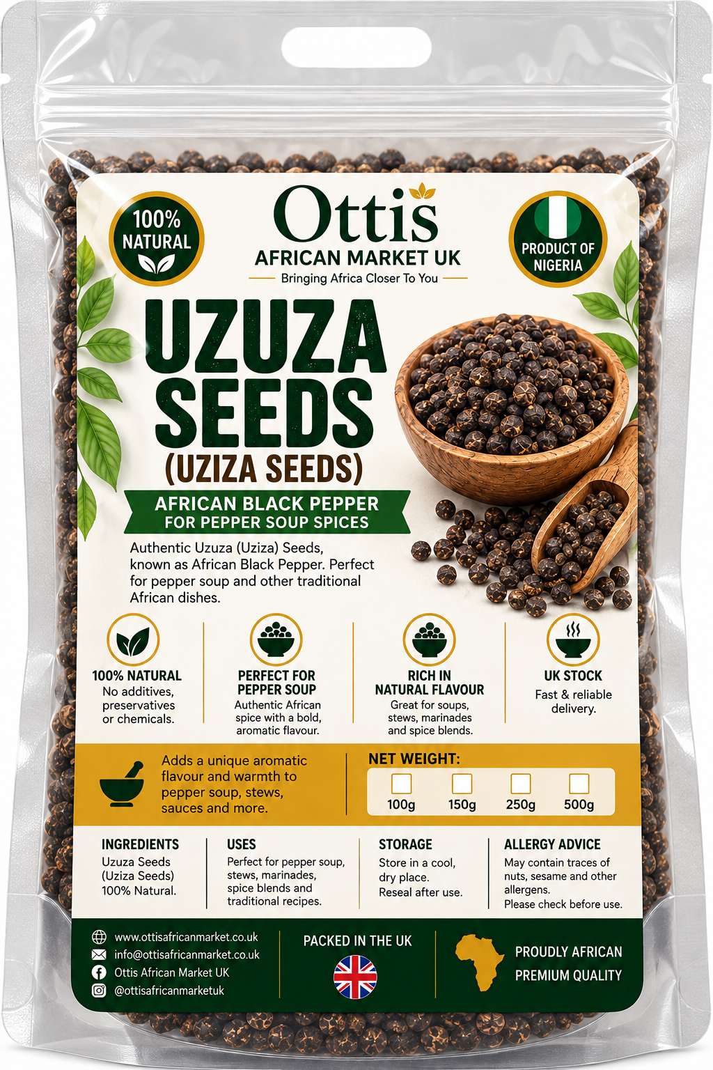Uzuza Seeds (Uziza Seeds) – African Black Pepper | Nigerian Pepper Soup Spice