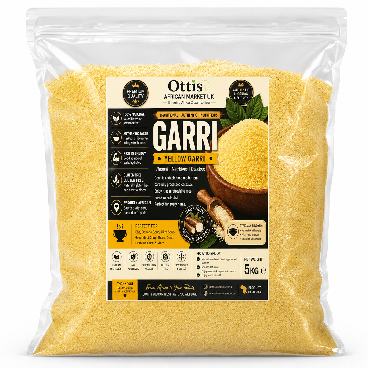 Ottis Yellow Garri Nigerian Cassava Granules African Food