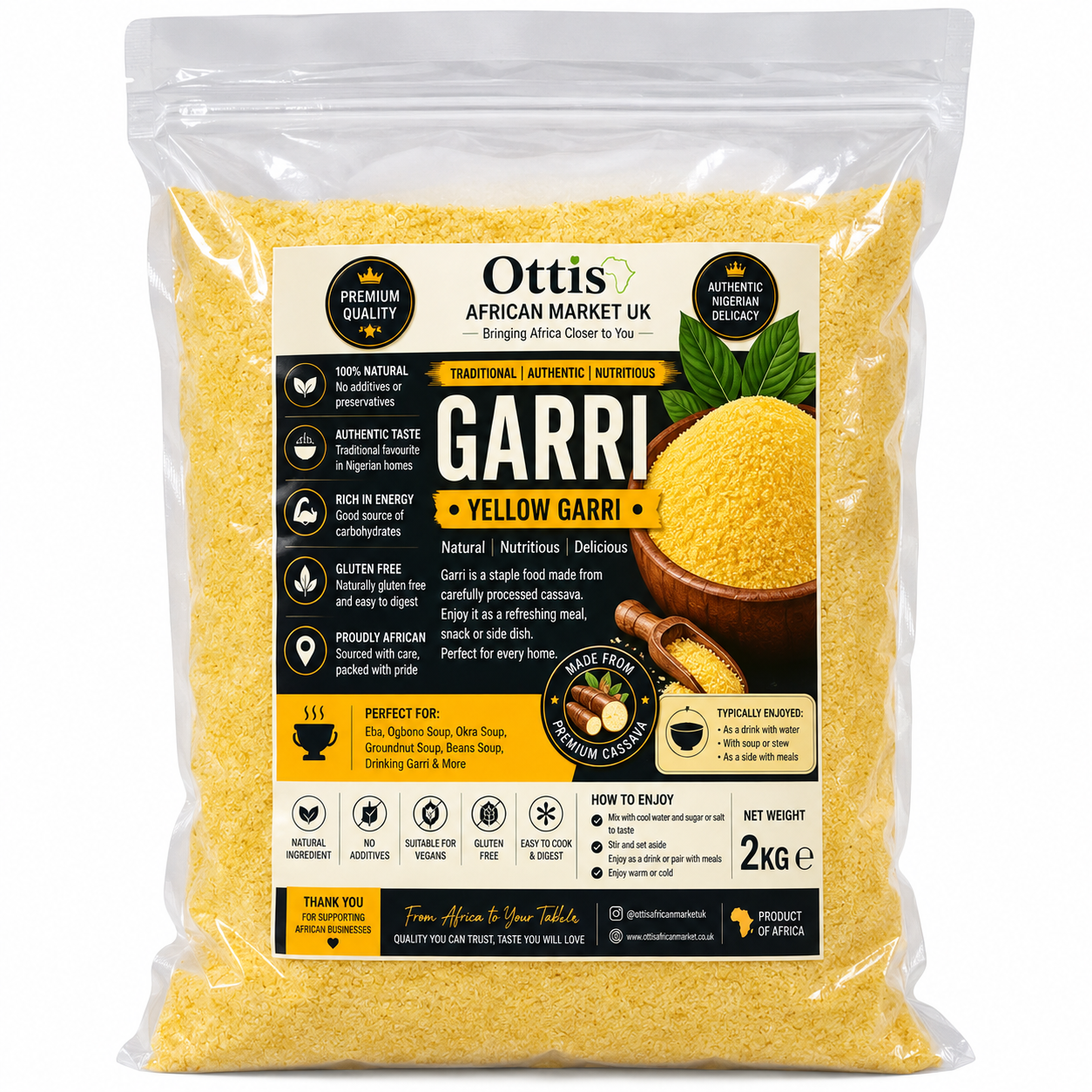 Ottis Yellow Garri Nigerian Cassava Granules African Food
