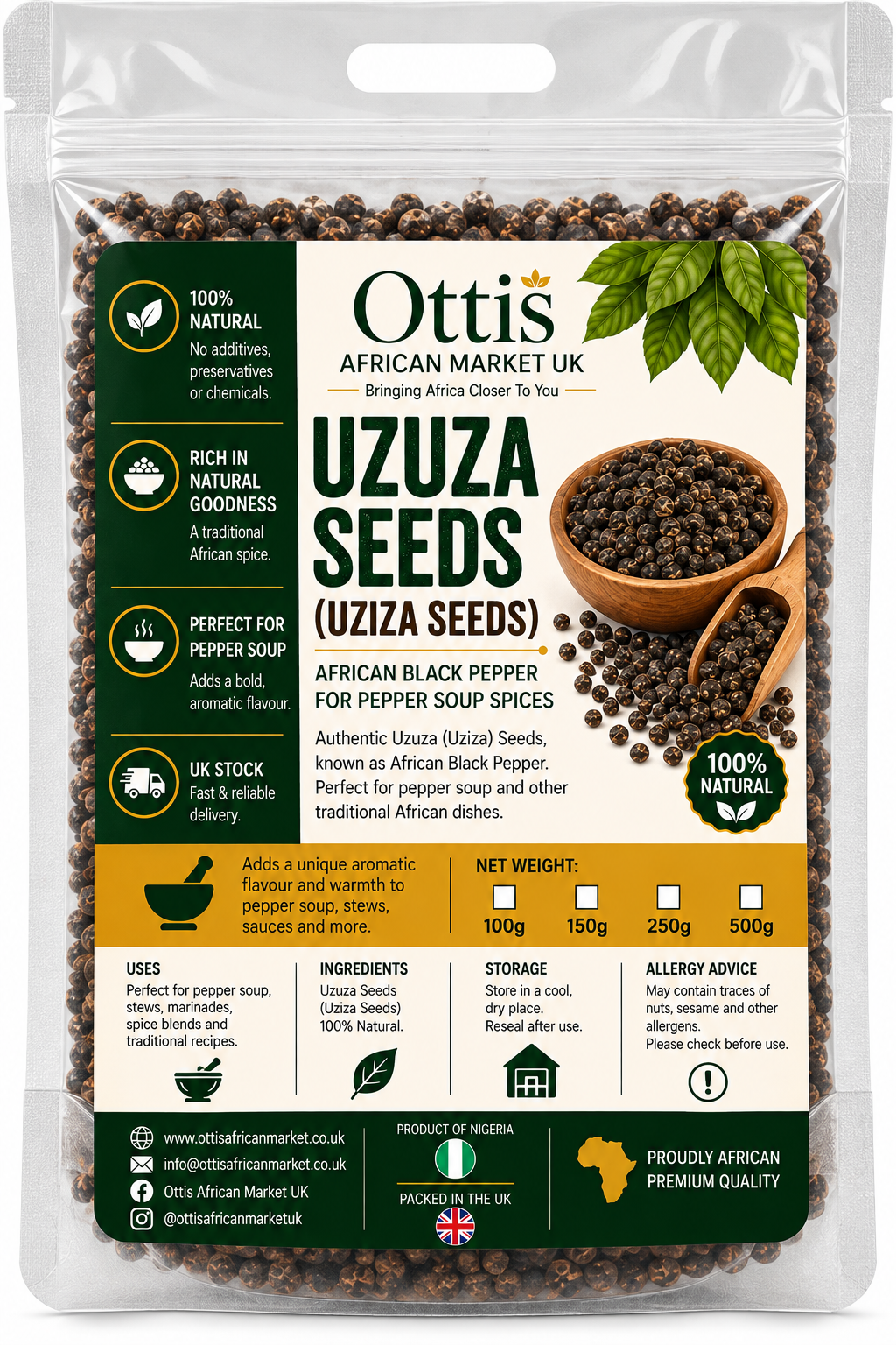 Uzuza Seeds (Uziza Seeds) – African Black Pepper | Nigerian Pepper Soup Spice