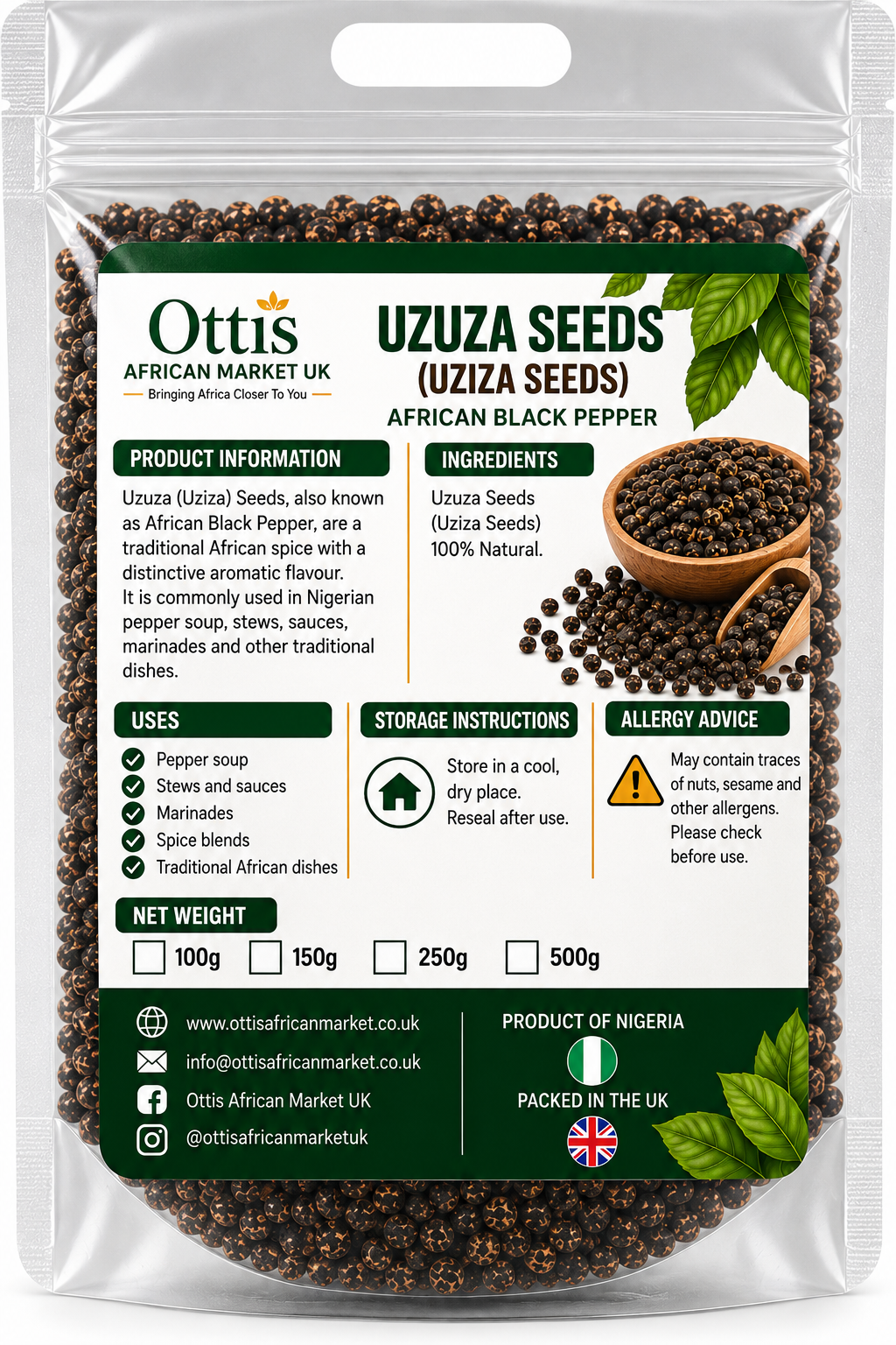 Uzuza Seeds (Uziza Seeds) – African Black Pepper | Nigerian Pepper Soup Spice