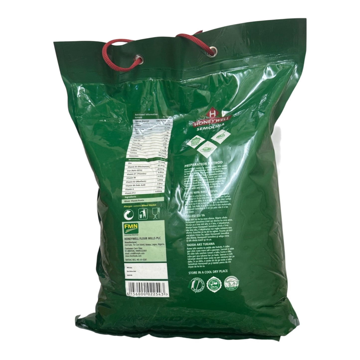 Honeywell Semolina 5kg | Premium Fortified Wheat Semolina | Ideal for Swallow | Product of Nigeria