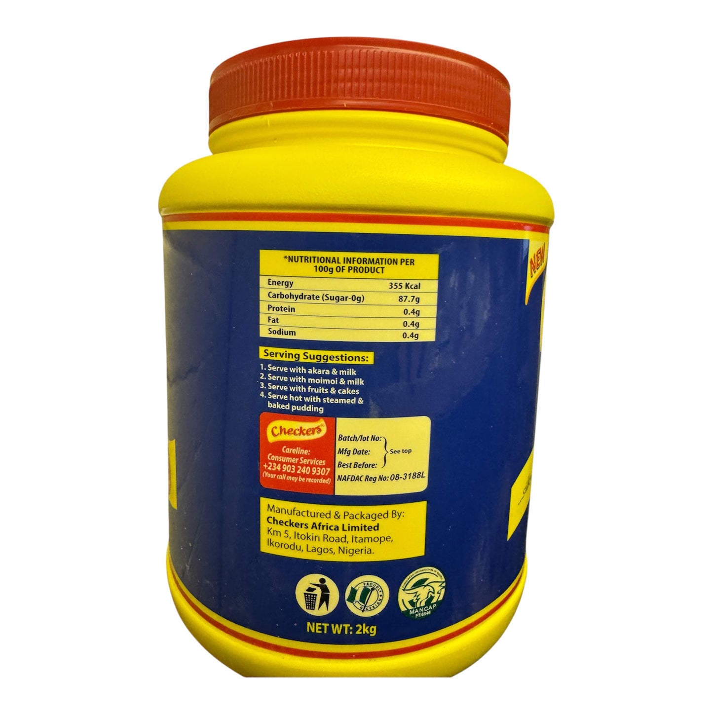 Checkers Vanilla Custard Powder 2kg | Smooth & Creamy Custard | Product of Nigeria