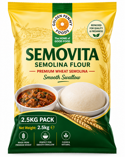 2.5kg Semovita Semolina Flour Pack| Premium Wheat Semolina | Smooth Swallow