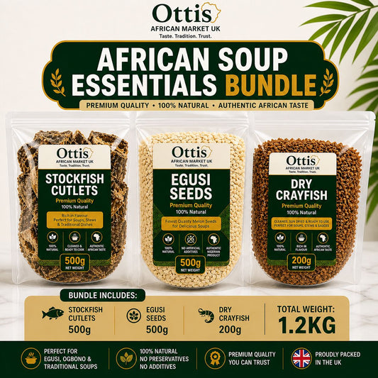 African Soup Essentials Bundle (Stockfish Cutlets, Egusi & Crayfish) – 1.2KG