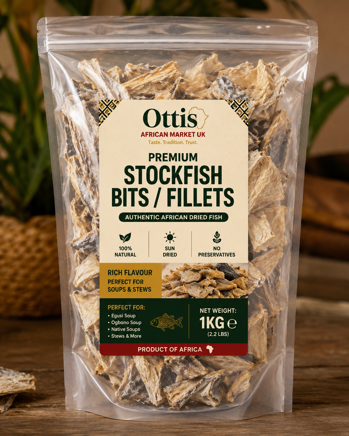 Premium Stockfish Fillets / Bits – Authentic African Dried Fish