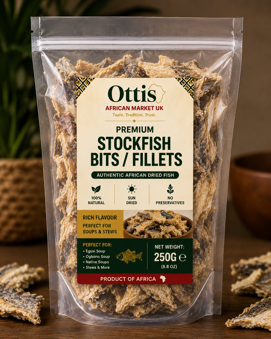 Premium Stockfish Fillets / Bits – Authentic African Dried Fish