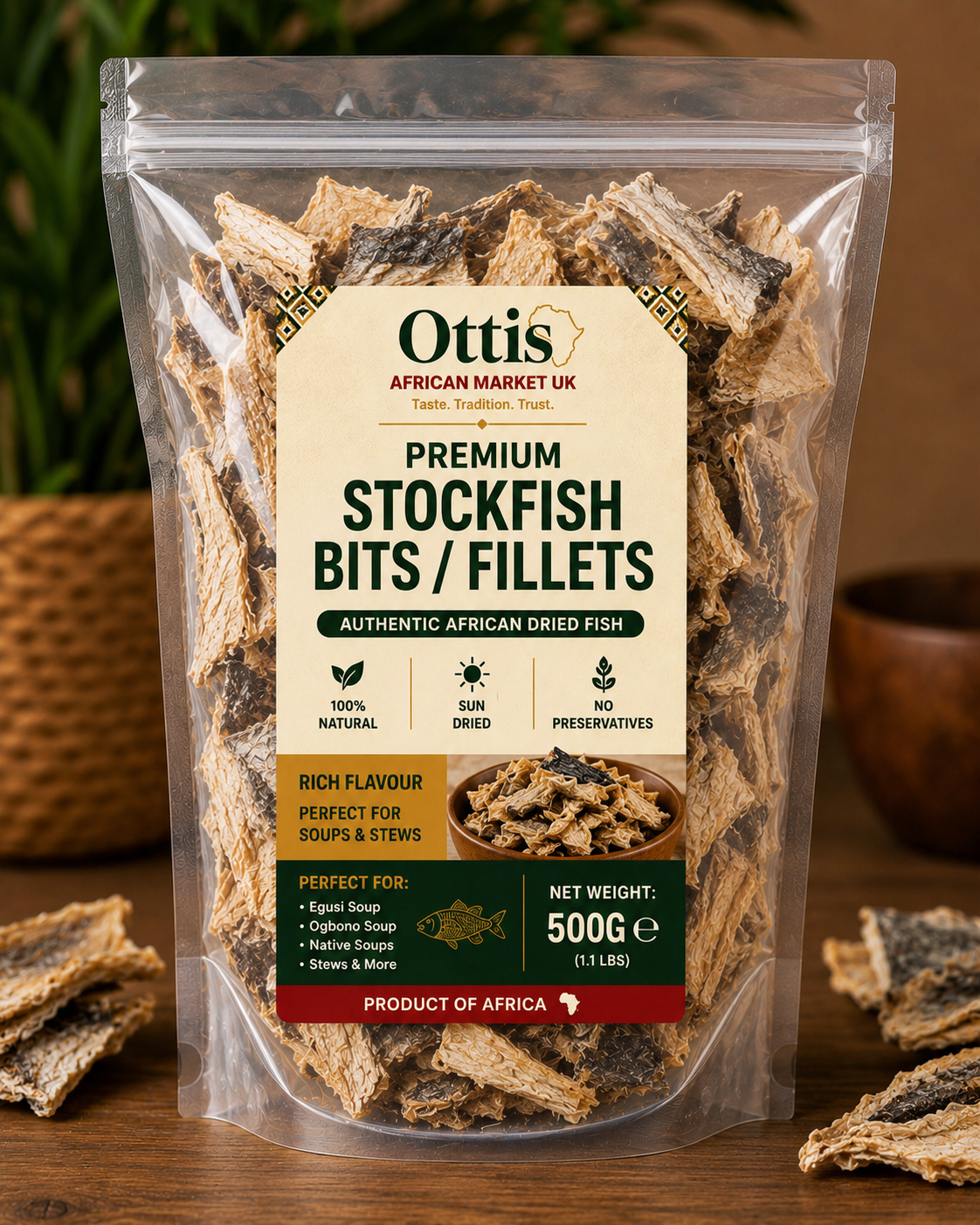 Premium Stockfish Fillets / Bits – Authentic African Dried Fish