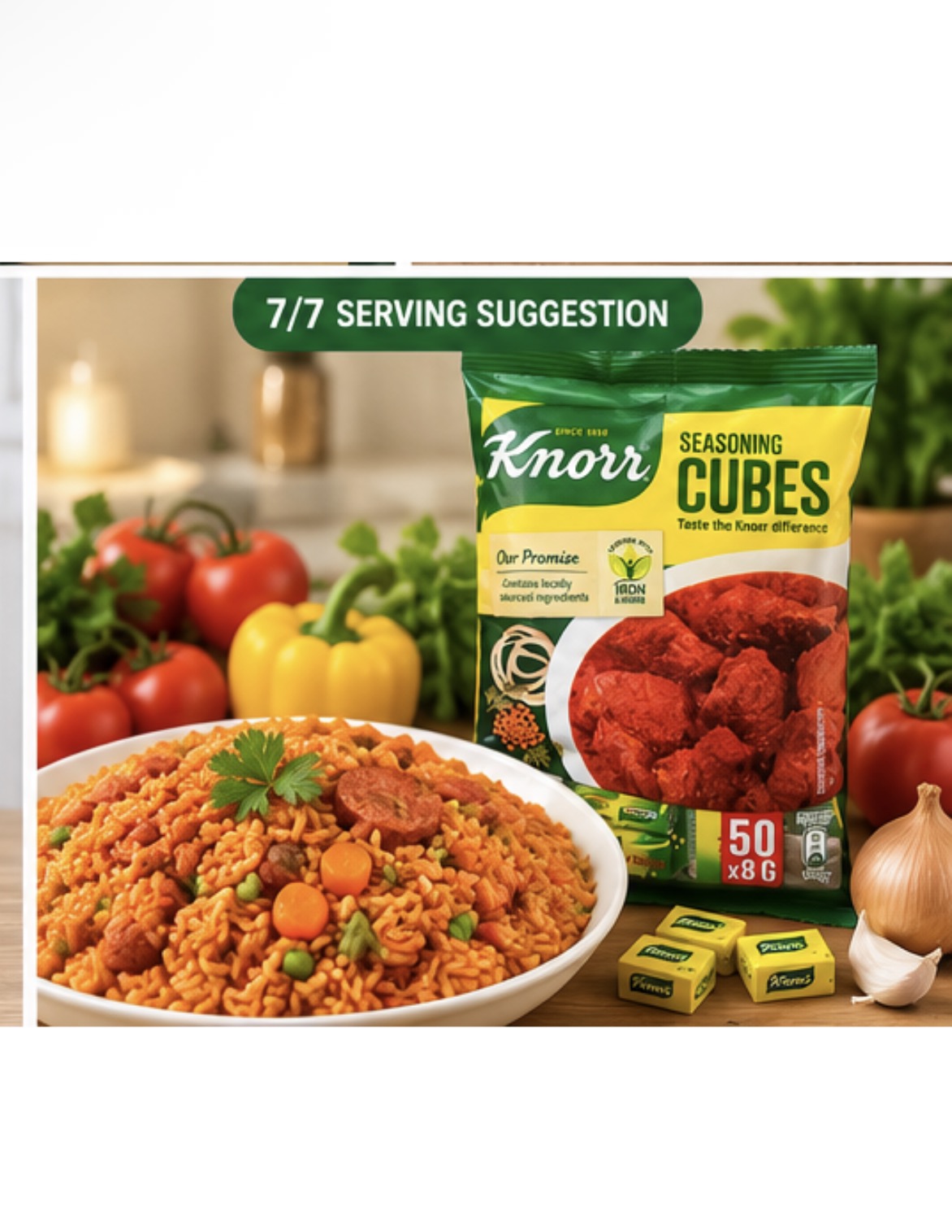Knorr Seasoning Cubes 50 x 8g | Nigerian Knorr Cubes 400g