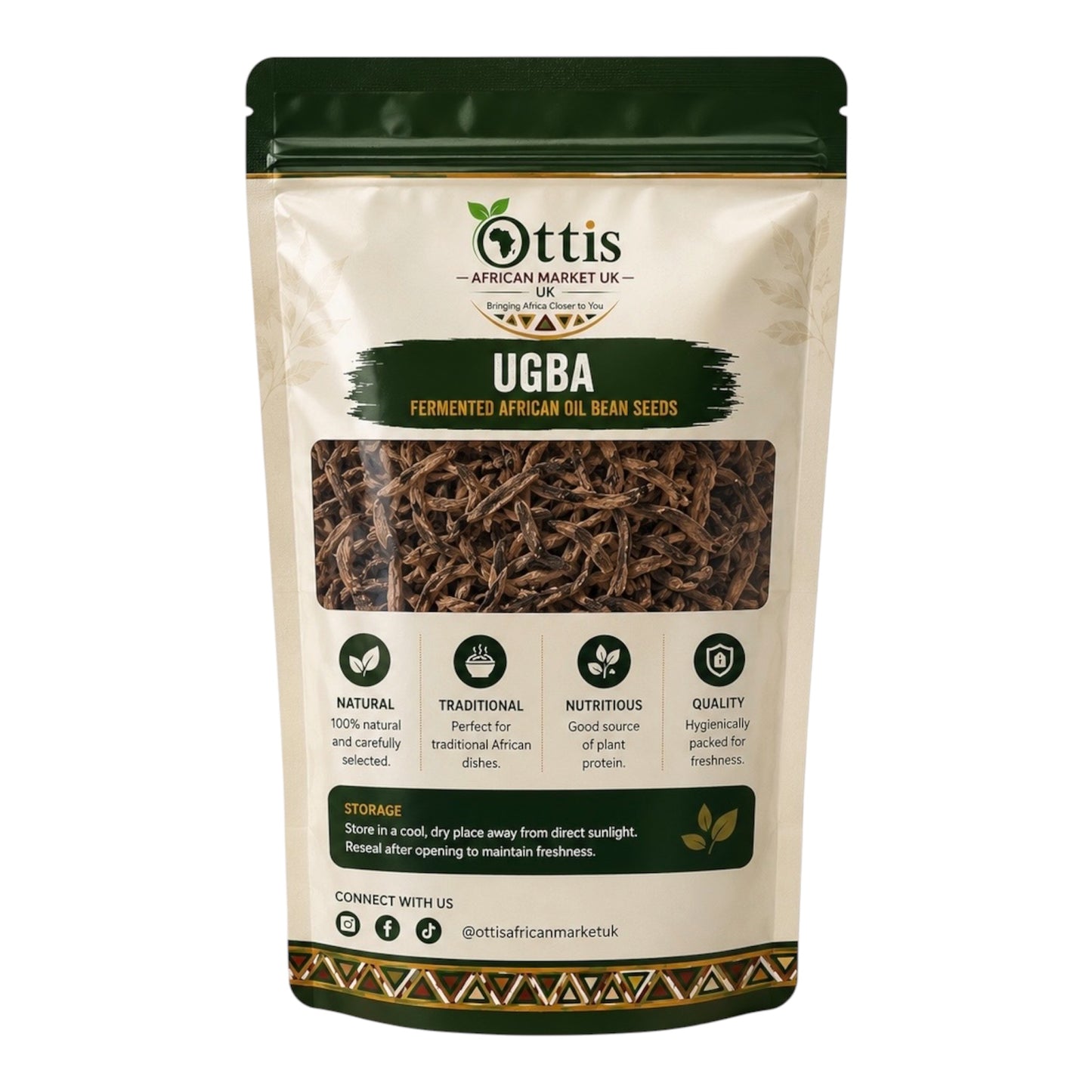 Ottis Fresh Dried Ugba Ukpaka- Fermented African Oil Bean Seeds | Premium Nigerian Food