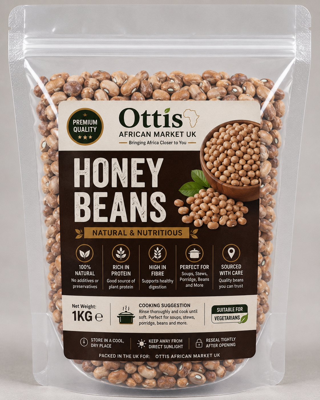 Premium Honey Beans – Nigerian Brown Beans | Clean & Stone-Free | Multiple Sizes