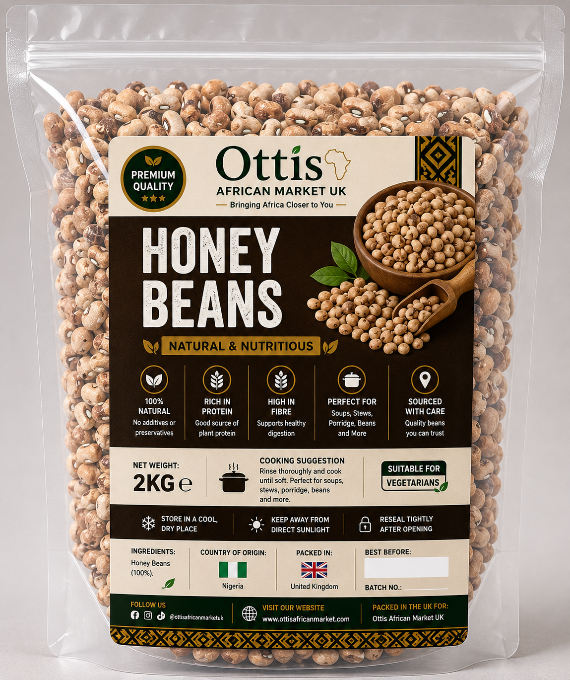 Premium Honey Beans – Nigerian Brown Beans | Clean & Stone-Free | Multiple Sizes